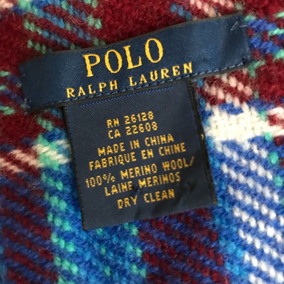 POLO Ralph Lauren 100% Merino Wool 58”x14” - Picture 9 of 9